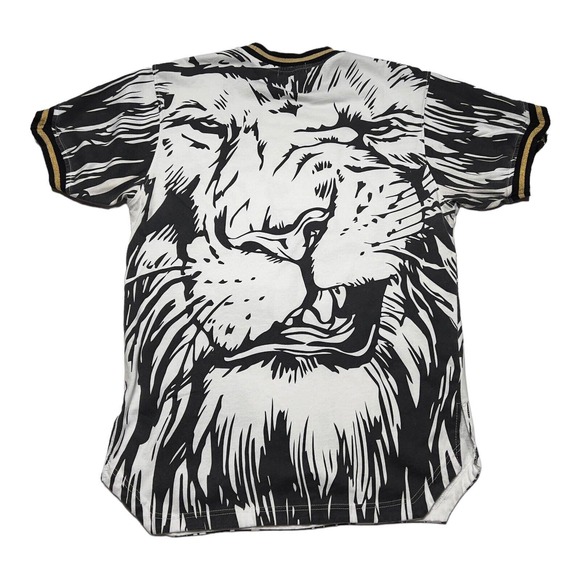 One Color One Nation King Men's Black White Gold Lion Savage T-Shirt Sz Large L - Picture 2 of 5